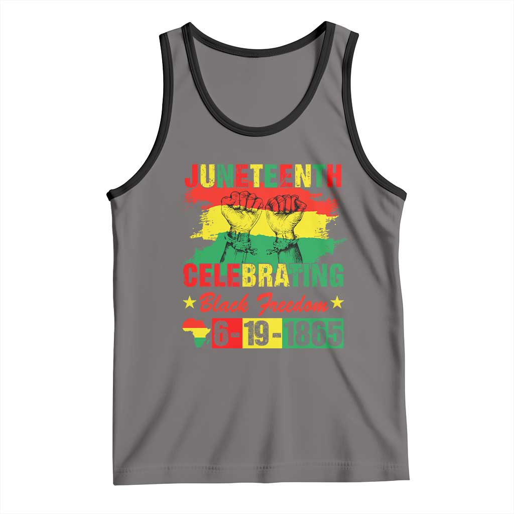 Juneteenth 1865 Tank Top Celebrating Black Freedom June 19th African American TS01 Deep Heather Black Print Your Wear