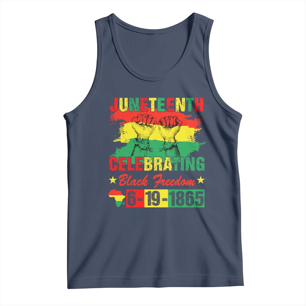 Juneteenth 1865 Tank Top Celebrating Black Freedom June 19th African American TS01 Navy Print Your Wear