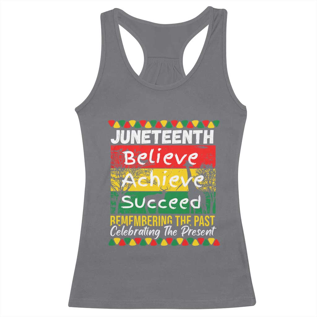 Juneteenth Is My Independence Day Racerback Tank Top Black Pride Melanin TS01 Charcoal Print Your Wear