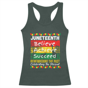 Juneteenth Is My Independence Day Racerback Tank Top Black Pride Melanin TS01 Dark Forest Green Print Your Wear