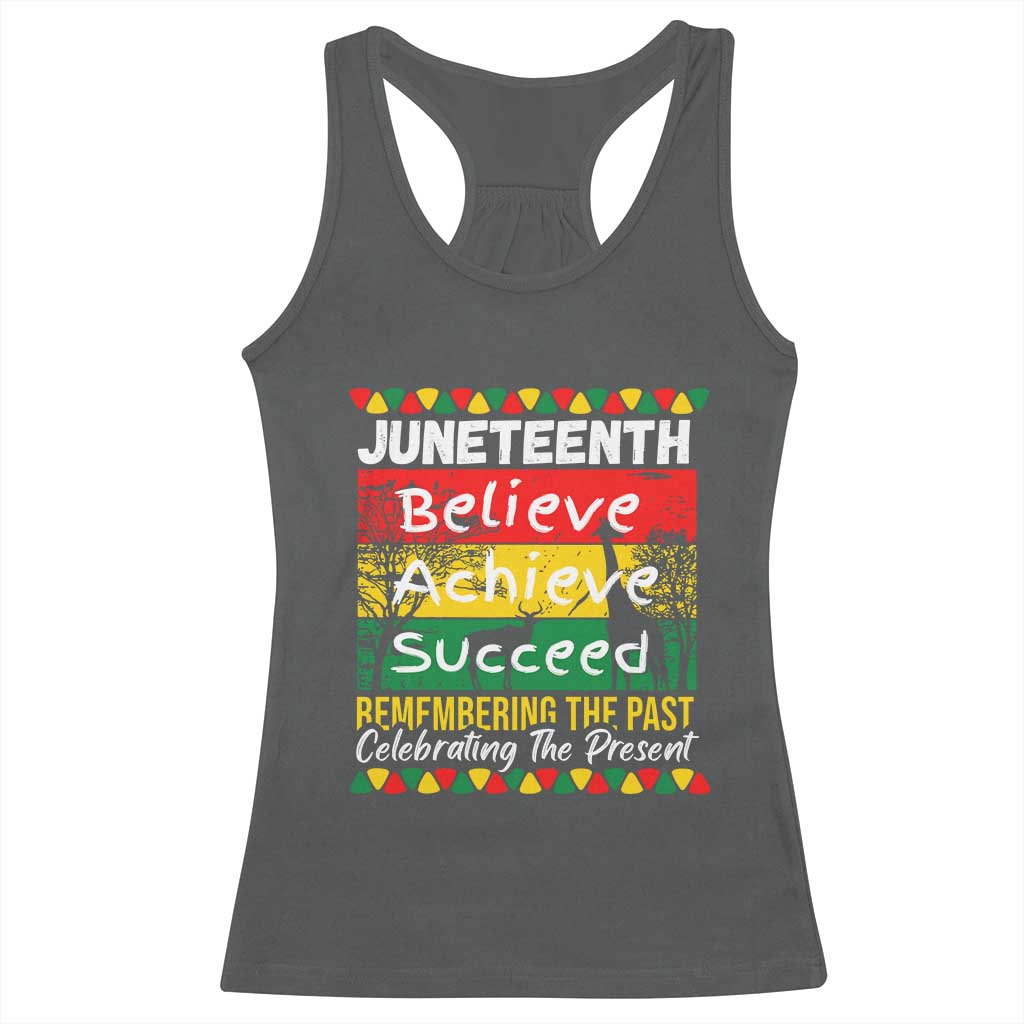 Juneteenth Is My Independence Day Racerback Tank Top Black Pride Melanin TS01 Dark Heather Print Your Wear