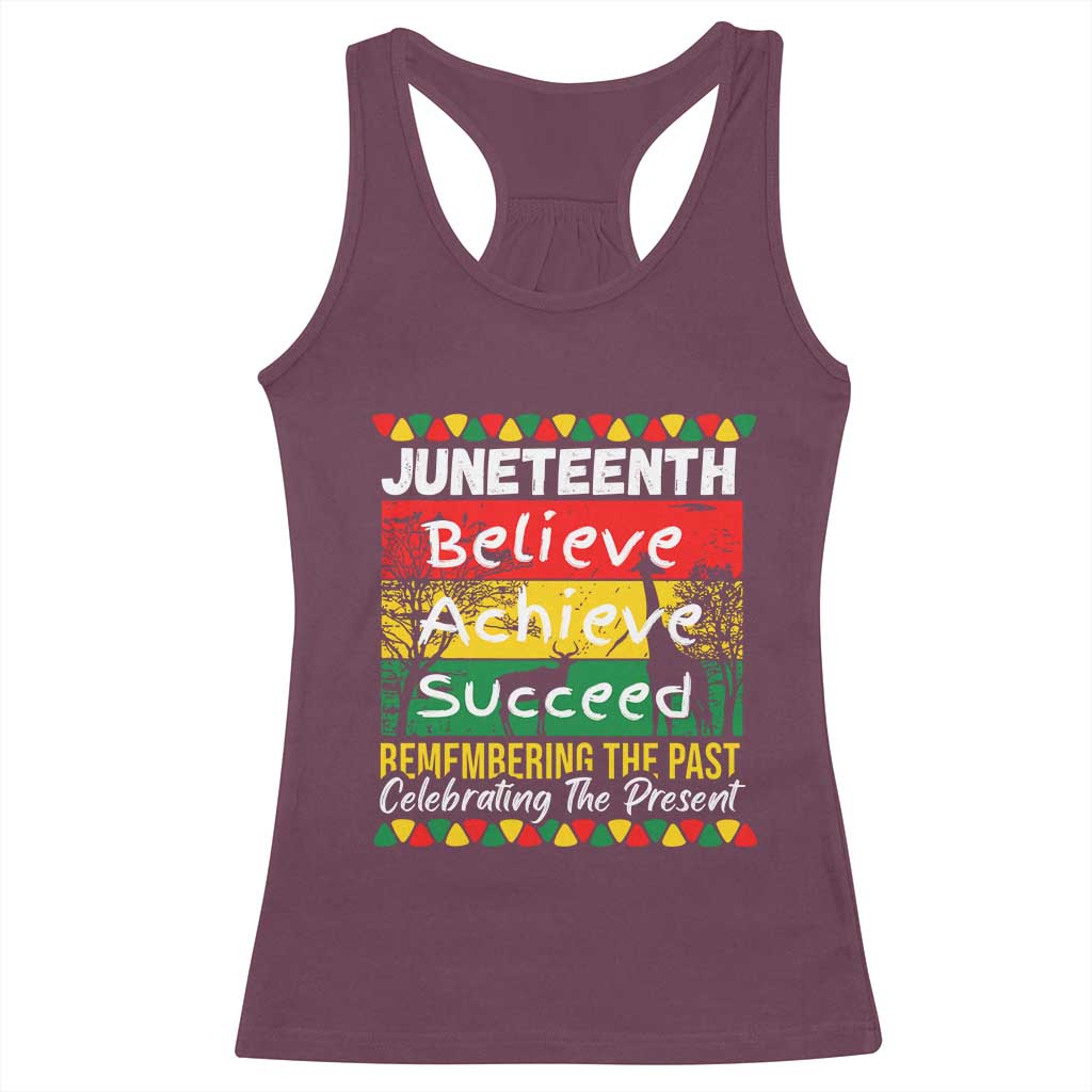Juneteenth Is My Independence Day Racerback Tank Top Black Pride Melanin TS01 Maroon Print Your Wear