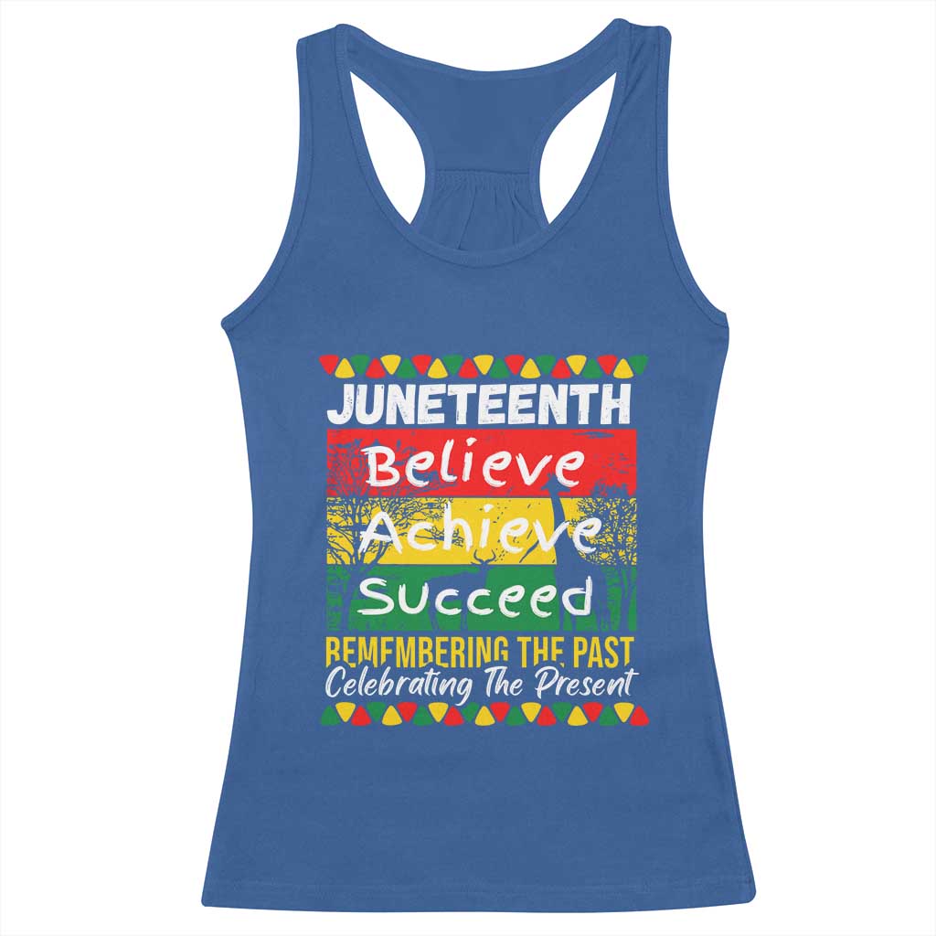 Juneteenth Is My Independence Day Racerback Tank Top Black Pride Melanin TS01 Royal Blue Print Your Wear