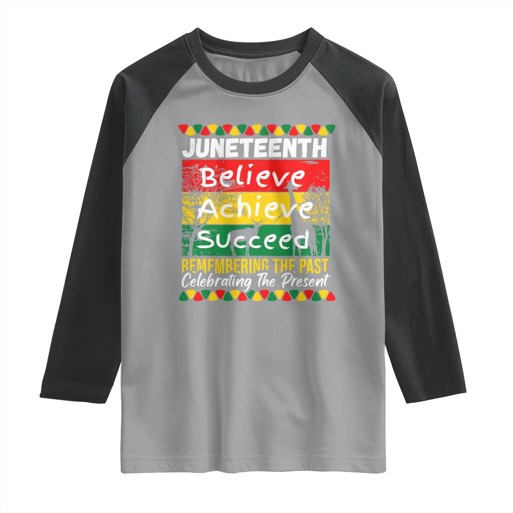 Juneteenth Is My Independence Day Raglan Shirt Black Pride Melanin TS01 Sport Gray Black Print Your Wear