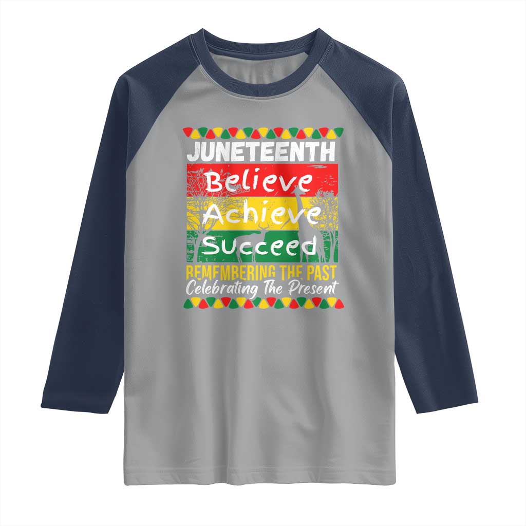 Juneteenth Is My Independence Day Raglan Shirt Black Pride Melanin TS01 Sport Gray Navy Print Your Wear
