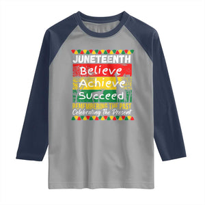 Juneteenth Is My Independence Day Raglan Shirt Black Pride Melanin TS01 Sport Gray Navy Print Your Wear