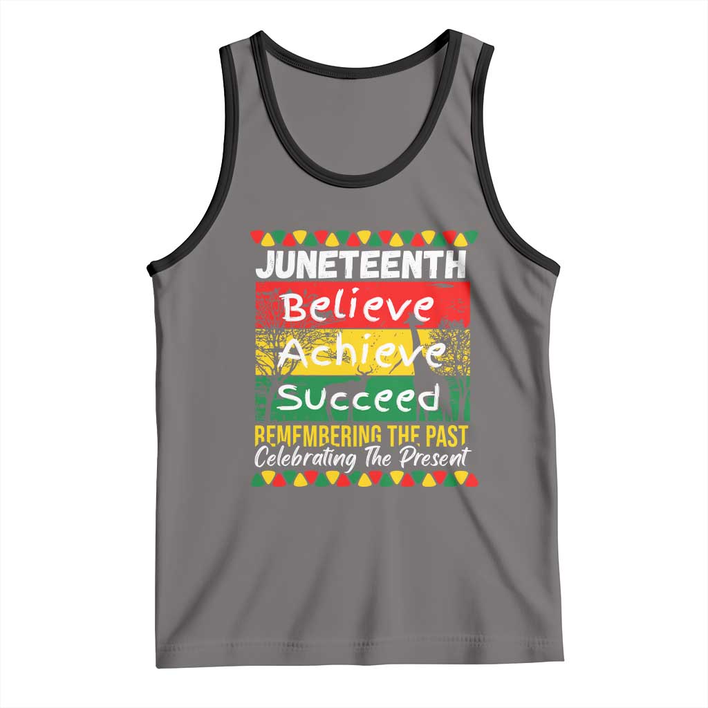 Juneteenth Is My Independence Day Tank Top Black Pride Melanin TS01 Deep Heather Black Print Your Wear