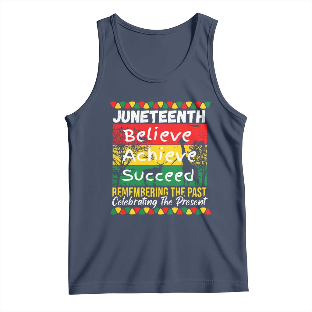 Juneteenth Is My Independence Day Tank Top Black Pride Melanin TS01 Navy Print Your Wear