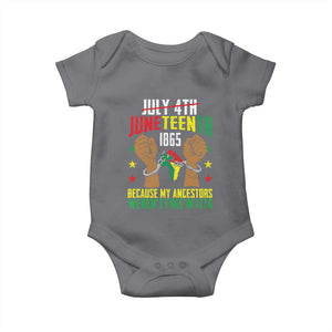 Juneteenth 1865 Baby Onesie My Ancestors Weren't Free In 1776 TS01 Charcoal Print Your Wear
