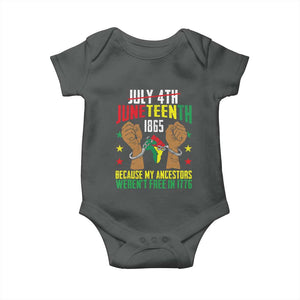 Juneteenth 1865 Baby Onesie My Ancestors Weren't Free In 1776 TS01 Dark Heather Print Your Wear