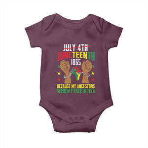 Juneteenth 1865 Baby Onesie My Ancestors Weren't Free In 1776 TS01 Maroon Print Your Wear