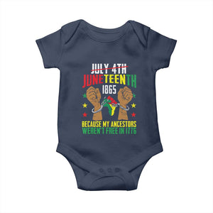 Juneteenth 1865 Baby Onesie My Ancestors Weren't Free In 1776 TS01 Navy Print Your Wear