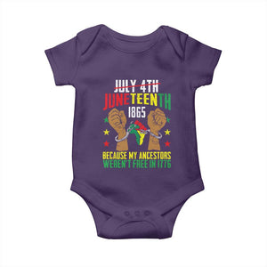 Juneteenth 1865 Baby Onesie My Ancestors Weren't Free In 1776 TS01 Purple Print Your Wear