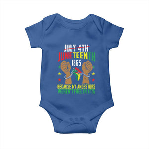 Juneteenth 1865 Baby Onesie My Ancestors Weren't Free In 1776 TS01 Royal Blue Print Your Wear