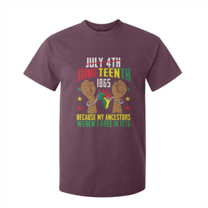 Juneteenth 1865 T Shirt For Kid My Ancestors Weren't Free In 1776 TS01 Maroon Print Your Wear