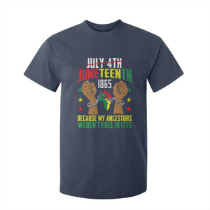 Juneteenth 1865 T Shirt For Kid My Ancestors Weren't Free In 1776 TS01 Navy Print Your Wear