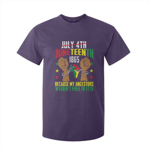 Juneteenth 1865 T Shirt For Kid My Ancestors Weren't Free In 1776 TS01 Purple Print Your Wear