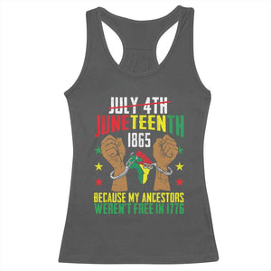 Juneteenth 1865 Racerback Tank Top My Ancestors Weren't Free In 1776 TS01 Dark Heather Print Your Wear