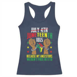 Juneteenth 1865 Racerback Tank Top My Ancestors Weren't Free In 1776 TS01 Navy Print Your Wear