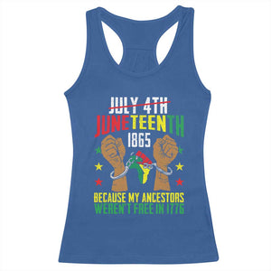 Juneteenth 1865 Racerback Tank Top My Ancestors Weren't Free In 1776 TS01 Royal Blue Print Your Wear