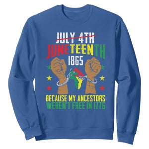July 4Th Juneteenth Sweatshirt My Ancestors Weren't Free In 1776 TS01 Royal Blue Printyourwear