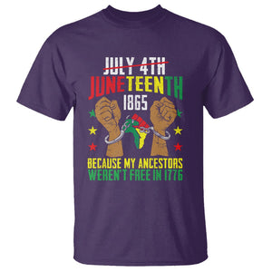 July 4Th Juneteenth T Shirt My Ancestors Weren't Free In 1776 TS01 Purple Printyourwear