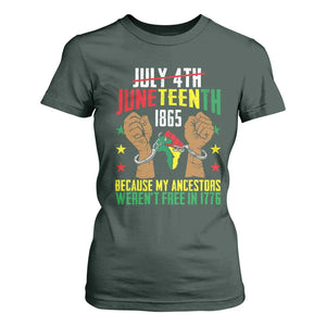 Juneteenth 1865 T Shirt For Women My Ancestors Weren't Free In 1776 TS01 Dark Forest Green Print Your Wear