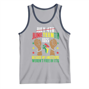 Juneteenth 1865 Tank Top My Ancestors Weren't Free In 1776 TS01 Athletic Heather Navy Print Your Wear