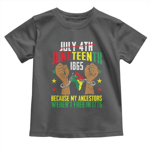 Juneteenth 1865 Toddler T Shirt My Ancestors Weren't Free In 1776 TS01 Dark Heather Print Your Wear