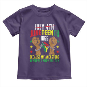 Juneteenth 1865 Toddler T Shirt My Ancestors Weren't Free In 1776 TS01 Purple Print Your Wear