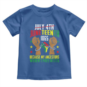 Juneteenth 1865 Toddler T Shirt My Ancestors Weren't Free In 1776 TS01 Royal Blue Print Your Wear