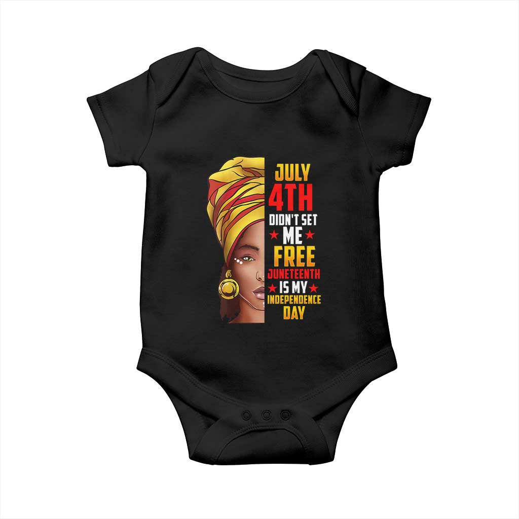 Juneteenth 1866 Baby Onesie Juneteenth Is My Independence Day for Women TS01 Black Print Your Wear