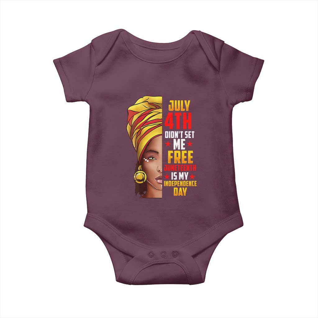 Juneteenth 1866 Baby Onesie Juneteenth Is My Independence Day for Women TS01 Maroon Print Your Wear