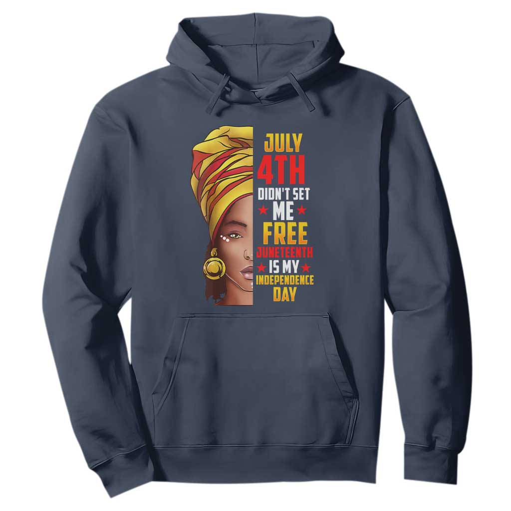 July 4th Juneteenth Hoodie For Women Juneteenth Is My Independence Day TS01 Navy Printyourwear