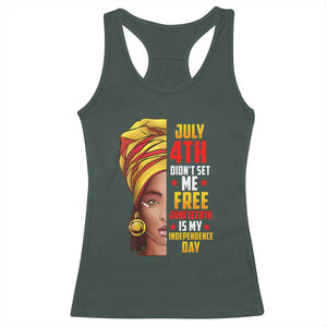 Juneteenth 1866 Racerback Tank Top Juneteenth Is My Independence Day for Women TS01 Dark Forest Green Print Your Wear