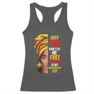 Juneteenth 1866 Racerback Tank Top Juneteenth Is My Independence Day for Women TS01 Dark Heather Print Your Wear