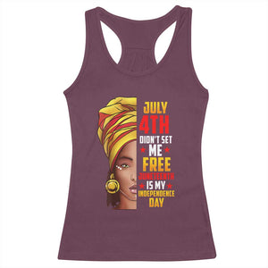Juneteenth 1866 Racerback Tank Top Juneteenth Is My Independence Day for Women TS01 Maroon Print Your Wear