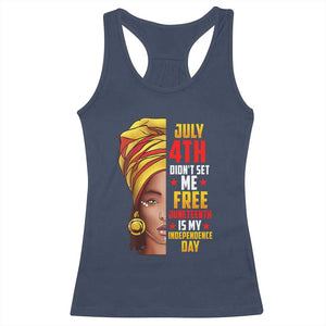 Juneteenth 1866 Racerback Tank Top Juneteenth Is My Independence Day for Women TS01 Navy Print Your Wear