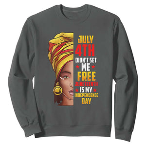 July 4th Juneteenth Sweatshirt For Women Juneteenth Is My Independence Day TS01 Dark Heather Printyourwear