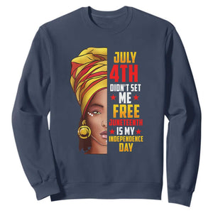 July 4th Juneteenth Sweatshirt For Women Juneteenth Is My Independence Day TS01 Navy Printyourwear