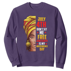 July 4th Juneteenth Sweatshirt For Women Juneteenth Is My Independence Day TS01 Purple Printyourwear