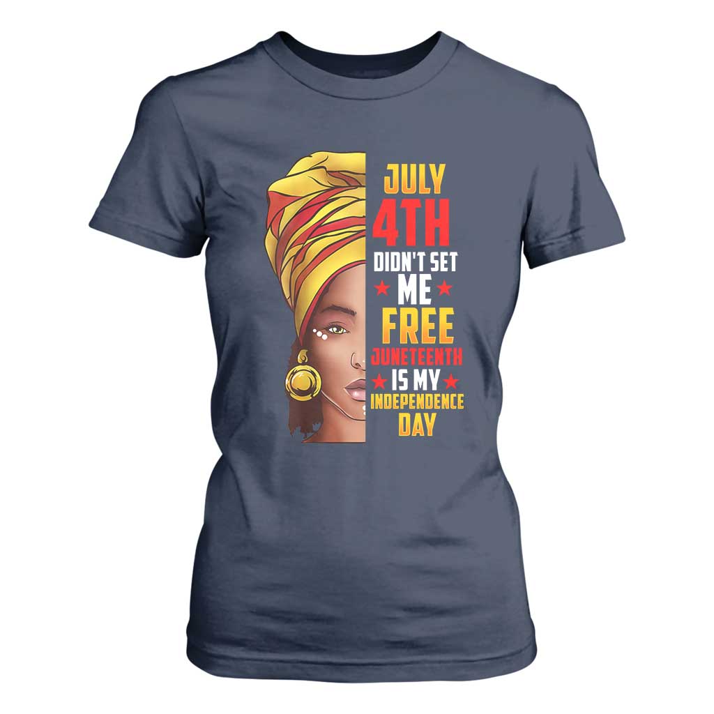 Juneteenth 1866 T Shirt For Women Juneteenth Is My Independence Day for Women TS01 Navy Print Your Wear