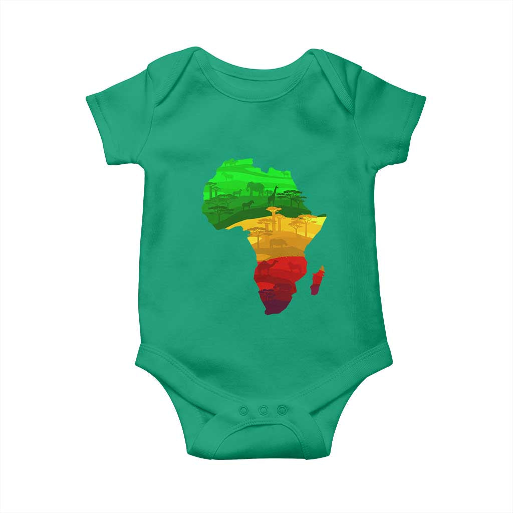 Africa Map Baby Onesie Green Yellow Red African Pride TS01 Irish Green Print Your Wear