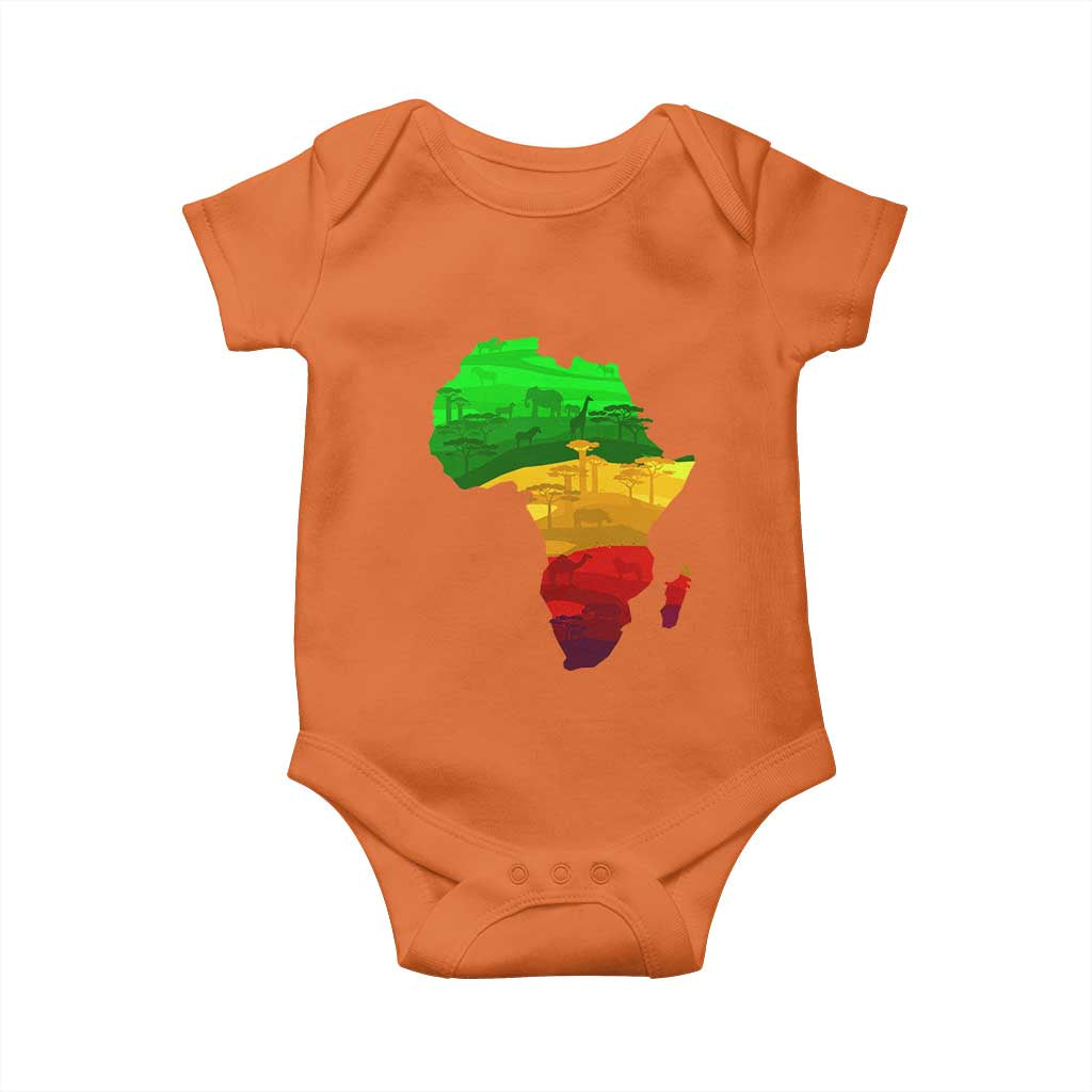 Africa Map Baby Onesie Green Yellow Red African Pride TS01 Orange Print Your Wear
