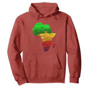 Africa Map Green Yellow Red Proud African Pride Juneteenth Hoodie TS01 Red Printyourwear