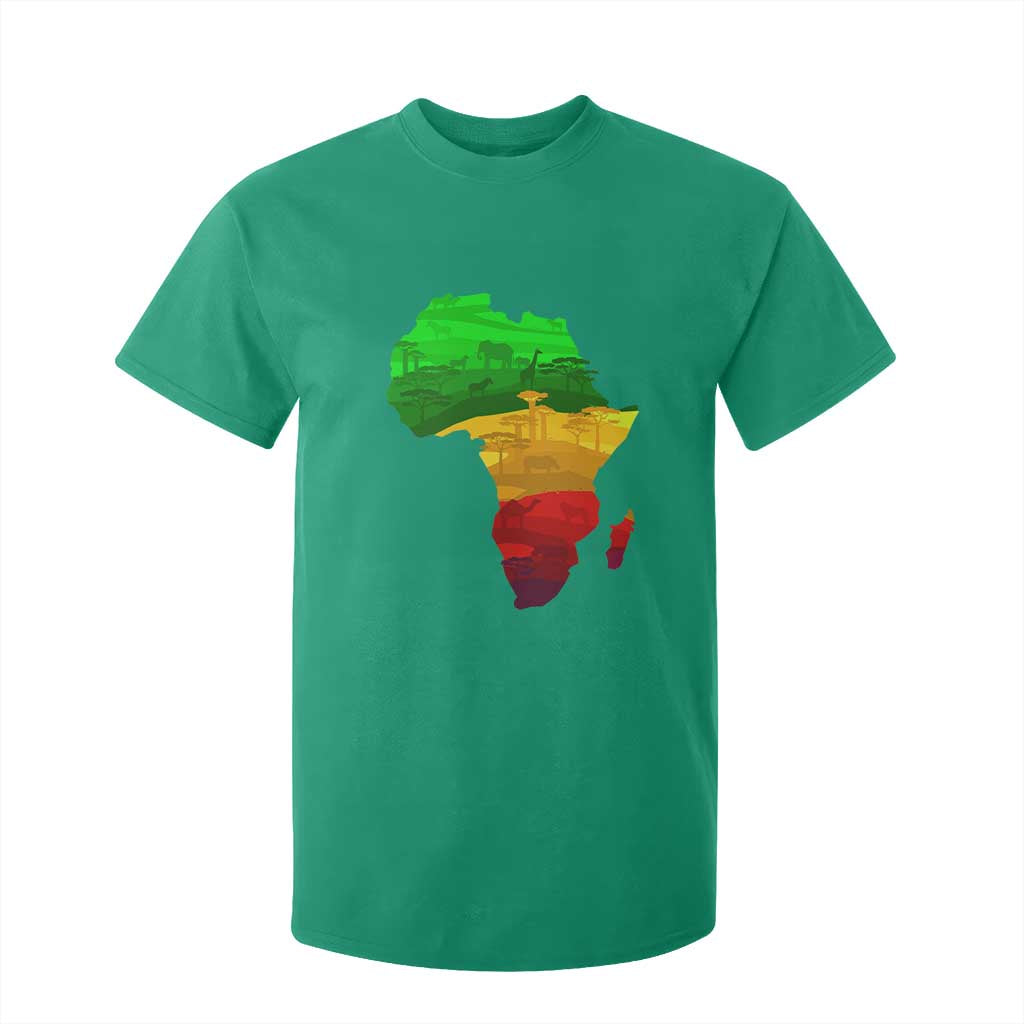 Africa Map T Shirt For Kid Green Yellow Red African Pride TS01 Irish Green Print Your Wear