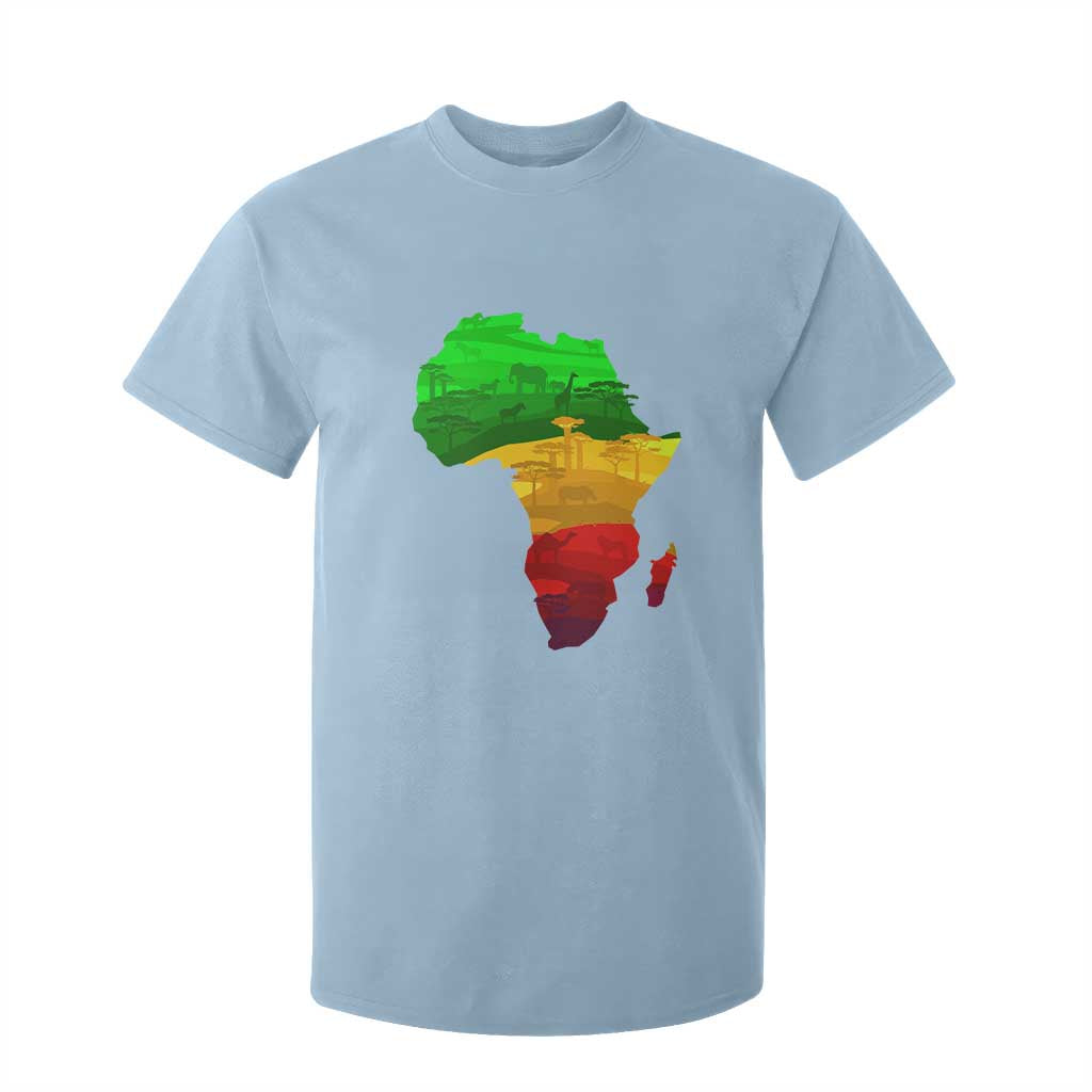 Africa Map T Shirt For Kid Green Yellow Red African Pride TS01 Light Blue Print Your Wear