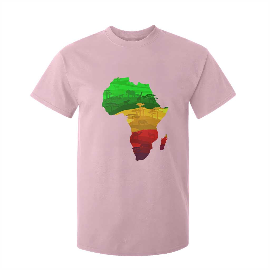 Africa Map T Shirt For Kid Green Yellow Red African Pride TS01 Light Pink Print Your Wear