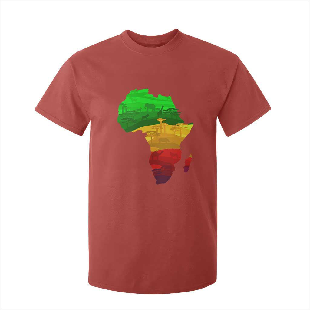 Africa Map T Shirt For Kid Green Yellow Red African Pride TS01 Red Print Your Wear