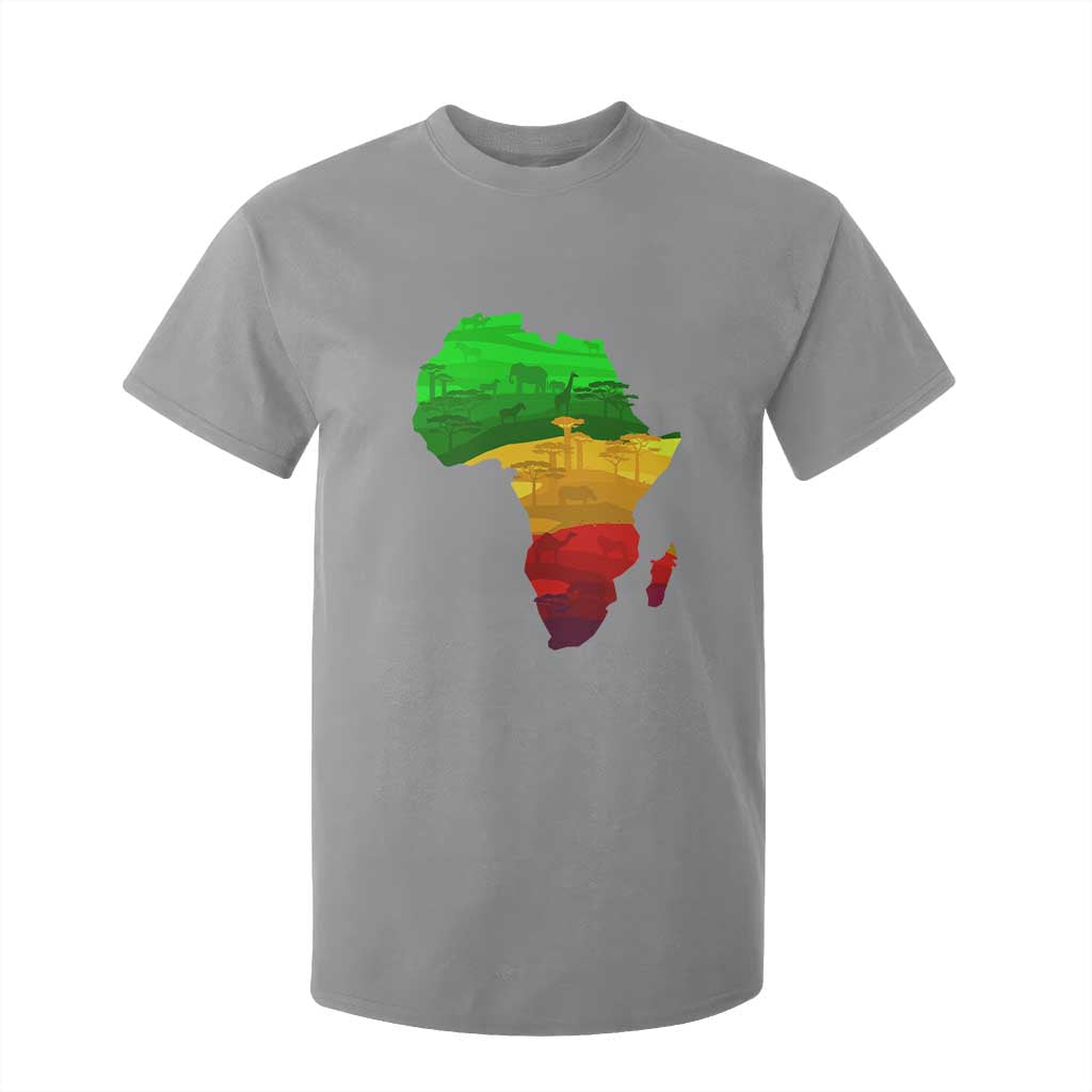 Africa Map T Shirt For Kid Green Yellow Red African Pride TS01 Sport Gray Print Your Wear